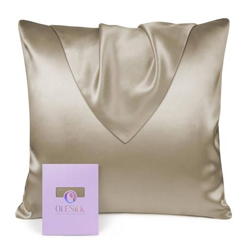 OLESILK Seide Kissenbezug Kissenhülle Haar- und Hautpflege mit Verstcktem Reißverschluss 19 Momme 1 Stück Taupe 80x80cm OLESILK Seide Kissenbezug Kissenhülle Haar- und Hautpflege mit Verstcktem Reißverschluss 19 Momme 1 Stück Taupe 80x80cm von OLESILK