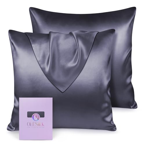 OLESILK 100% Seide Kissenbezug Kissenhülle Haar- und Hautpflege mit Verstcktem Reißverschluss 19 Momme 2 Stücke Holzkohle 65x65cm OLESILK 100% Seide Kissenbezug Kissenhülle Haar- und Hautpflege mit Verstcktem Reißverschluss 19 Momme 2 Stücke Holzkohle 65x65cm von OLESILK