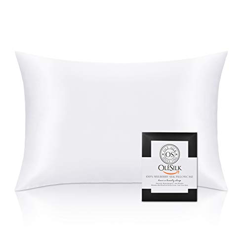 OLESILK 100% Seide Kissenbezug Kissenhülle Haar- und Hautpflege mit Verstecktem Reißverschluss 25 Momme 1 Stück Weiß 40x80cm OLESILK 100% Seide Kissenbezug Kissenhülle Haar- und Hautpflege mit Verstecktem Reißverschluss 25 Momme 1 Stück Weiß 40x80cm von OLESILK
