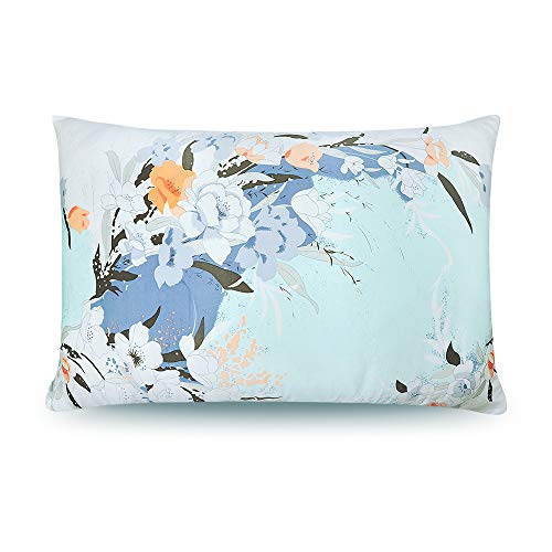 OLESILK Seide Kissenbezug Kissenhülle Haar- und Hautpflege mit Verstecktem Reißverschluss und Blumen Gedruckt, 2er Pack, 40x60cm von OLESILK