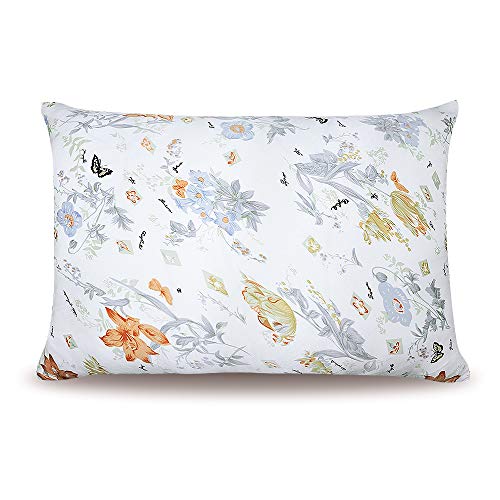 OLESILK Seidenkissenbezug Seide kopfkissenbezug Haar- und Hautpflege mit Blumen und Schmetterling Gedruckt, 2er Pack, 50x75cm von OLESILK