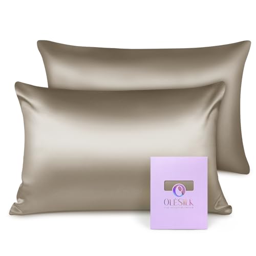 OLESILK Seide Kissenbezug Kissenhülle Haar- und Hautpflege mit Reißverschluss 16 Momme 2 Stücke Taupe 50x70cm OLESILK Seide Kissenbezug Kissenhülle Haar- und Hautpflege mit Reißverschluss 16 Momme 2 Stücke Taupe 50x70cm von OLESILK