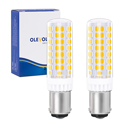 OLEVOLT B15D LED 230V LED Birne B15D Sockel 7W B15D Led Dimmbar Ersatz Halogenleuchtmittel B15D 70W Glühlampen Doppelkontakt Innenbeleuchtung Wandleuchte Nähmaschinenlampe Bajonett B15D Warmweiß 3000K von OLEVOLT