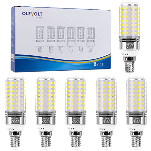 OLEVOLT E14 LED Glühbirne Tageslichtweiß 12W 5000K E14 LED Lampe 1400LM Ersatz für 100W Glühlampe LED Mais Birne Nicht Dimmbar Maiskolben Birnen E14 Edison-Schraube Kerze Leuchtmittel 6er-Pack von OLEVOLT