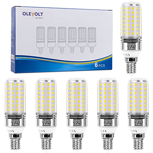 OLEVOLT E14 LED Mais Birne Neutralweiß 12W 4000K E14 LED Glühbirne Maiskolben 1400LM Ersatz für 100W Glühlampe E27 LED Birne Nicht Dimmbar Maiskolben Birnen E14 Kerze Leuchtmittel 6er-Pack von OLEVOLT