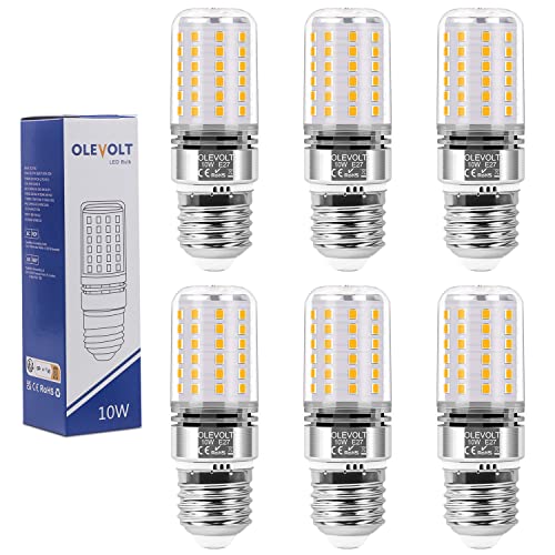 OLEVOLT E27 LED Lampe Warmweiß 10W 2700K E27 LED Glühbirne Maiskolben 1200LM Ersatz für 80W Glühlampe LED Mais Birne Nicht Dimmbar Maiskolben Birnen E27 Edison-Schraube Kerze Leuchtmittel 6er-Pack von OLEVOLT