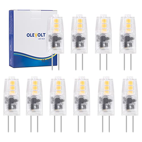 OLEVOLT G4 LED Birne 1.5W G4 LED Stifsockellampen LED G4 Neutralweiß 12V 4000K LED Sockel G4 180LM Ersatz für 20W Halogenlampen Kein Flackern Nicht Dimmbar 360°Lichtwinkel 10er Pack von OLEVOLT