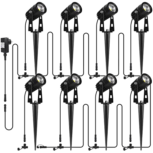 OLEVOLT Gartenbeleuchtung Led Gartenleuchten mit Strom IP65 Wasserdicht Gartenlampe 12-24V Gartenstrahler Led Erdspieß Warmweiß Outdoor Gartenbeleuchtung Wegeleuchten Gartenspots Außen Led fr Terrasse von OLEVOLT