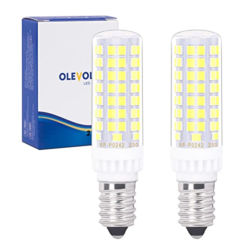 OLEVOLT LED Lampe E14 Dimmbar Kaltweiß 6000K LED Leuchtmittel 7W Ersatz 70W Halogenlampe E14 LED Birnen 770 LM, Kein Flackern Enegiesparende E14 Glühbirne, 2 Stück von OLEVOLT