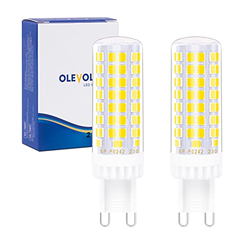 OLEVOLT Leuchtmittel LED G9 Dimmbar Neutralweiß 4000K LED Lampen 7W Ersatz 70W Halogenlampe G9 LED Glühlampen 770 LM, Kein Flackern Enegiesparende Sockel G9 Glühbirne, 2er Pack von OLEVOLT