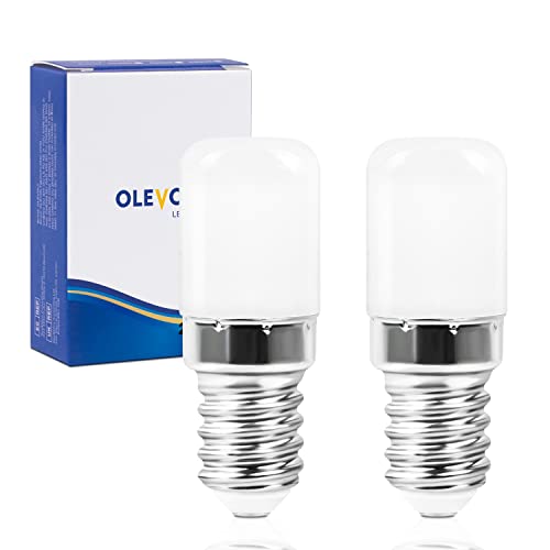 OLEVOLT Kühlschranklampe 2W Kühlschrank Glühbirne E14 Led Kühlschrank Birne Warmweiß Kühlschrank Licht Entspricht 20W Halogenlampen Led Kühlschrank Lampe Nicht Dimmbar 2er Pack von OLEVOLT