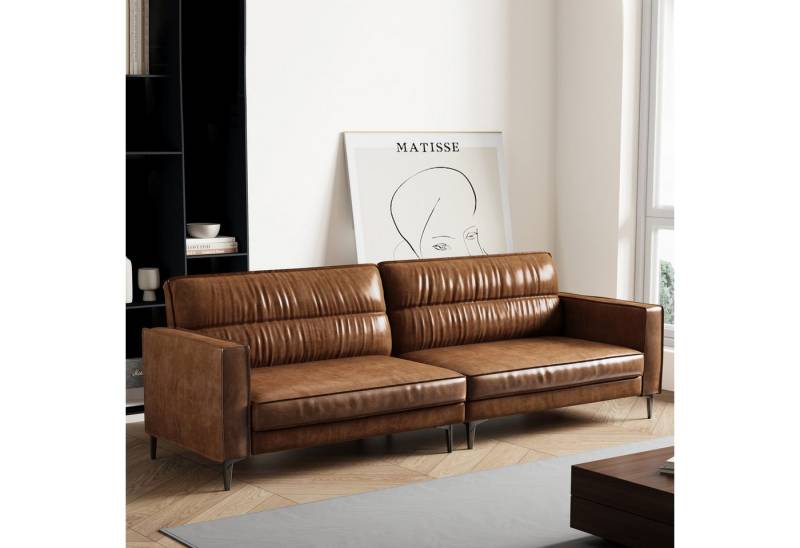 OLEY LUCK LIVE Sofa Vintage Ölwachleder Sofa 3-Sitzer, Retro Couch mit Metallfüßen, Loungesofa für Wohnzimmer, Pflegeleichtes Lederimitat OLEY LUCK LIVE Sofa Vintage Ölwachleder Sofa 3-Sitzer, Retro Couch mit Metallfüßen, Loungesofa für Wohnzimmer, Pflegeleichtes Lederimitat von OLEY LUCK LIVE