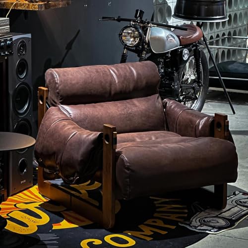 OLEYLUCKLIVE Brauner Relax-Sessel – Moderner Wohnzimmer-Sessel mit hoher Rückenlehne & Fußhocker, Massivholzkonstruktion – Elegantes Design für Wohnung & Büro von OLEYLUCKLIVE