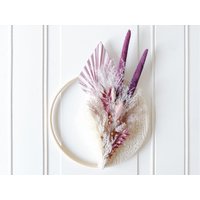 Lila Getrocknete Blumen Makramee Kranz von OLFstudio