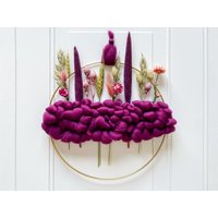 Merinowolle & Trockenblumen-Kranz von OLFstudio