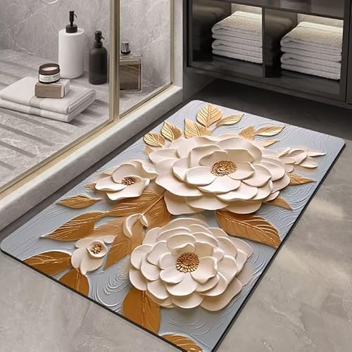 2 Stück Badematten, Teppich mit 3D-Effekt, Moderne Magic Mat für das Badezimmer, rutschfeste, schnell trocknende, saugfähige Badematte aus Gummi, Duschvorleger für vor die Badewanne 2 Stück Badematten, Teppich mit 3D-Effekt, Moderne Magic Mat für das Badezimmer, rutschfeste, schnell trocknende, saugfähige Badematte aus Gummi, Duschvorleger für vor die Badewanne von OLHAUYUAN
