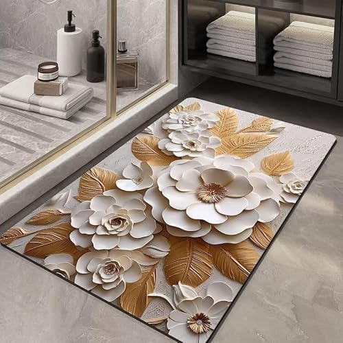 2 Stück Badematten, Teppich mit 3D-Effekt, Moderne Magic Mat für das Badezimmer, rutschfeste, schnell trocknende, saugfähige Badematte aus Gummi, Duschvorleger für vor die Badewanne 2 Stück Badematten, Teppich mit 3D-Effekt, Moderne Magic Mat für das Badezimmer, rutschfeste, schnell trocknende, saugfähige Badematte aus Gummi, Duschvorleger für vor die Badewanne von OLHAUYUAN