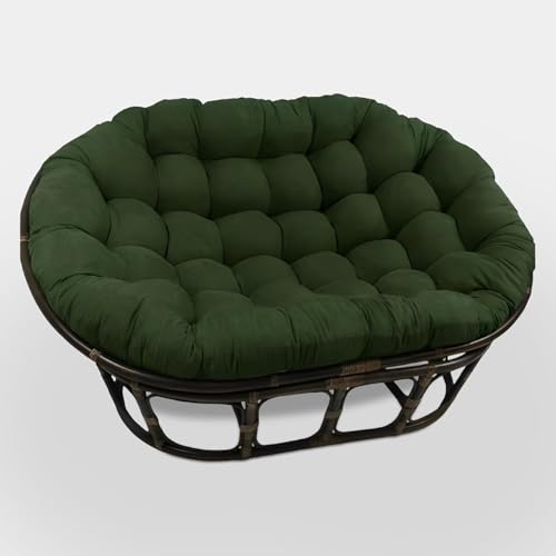 Lucky Monet Wasserdichtes Doppel-Papasan-Stuhlkissen (ohne Stuhl), Outdoor-Kissen für Hängesessel/Eiersessel/Schaukelstühle/Hängematten mit Bändern für den Außenbereich, Terrasse und Garten von OLHAUYUAN