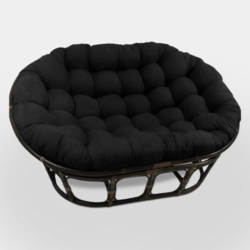 Lucky Monet Wasserdichtes Doppel-Papasan-Stuhlkissen (ohne Stuhl), Outdoor-Kissen für Hängesessel/Eiersessel/Schaukelstühle/Hängematten mit Bändern für den Außenbereich, Terrasse und Garten von OLHAUYUAN
