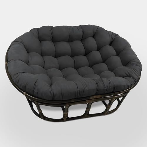 Lucky Monet Wasserdichtes Doppel-Papasan-Stuhlkissen (ohne Stuhl), Outdoor-Kissen für Hängesessel/Eiersessel/Schaukelstühle/Hängematten mit Bändern für den Außenbereich, Terrasse und Garten von OLHAUYUAN