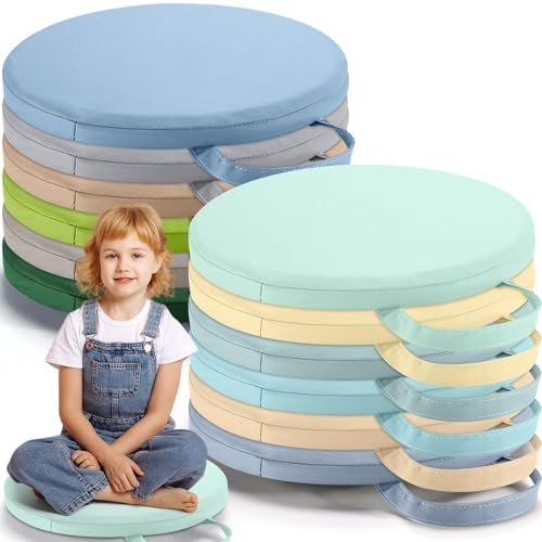OLHAUYUAN 12 St. 30cmBodenkissen für Klassenzimmer Flexible Bodensitzmöbel mit Griffen Klassenzimmer Teppichkissen für Kinder Kleinkinder Kindertagesstätte Vorschule Möbel von OLHAUYUAN