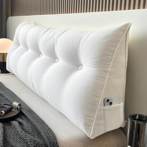 OLHAUYUAN Triangle Wedge Headboard Pillow Large Back Support Pillow for Sitting up in Bed Daybed Bolster Backrest Cushion von OLHAUYUAN