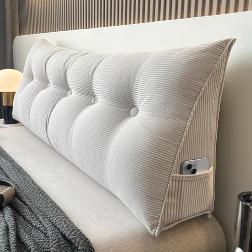 OLHAUYUAN Triangle Wedge Headboard Pillow Large Back Support Pillow for Sitting up in Bed Daybed Bolster Backrest Cushion von OLHAUYUAN