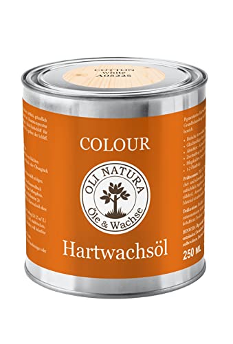 OLI-NATURA Colour Hartwachsöl, Farböl für Holzmöbel und Treppen, 0.25L, Cotton White von OLI NATURA Öle & Wachse