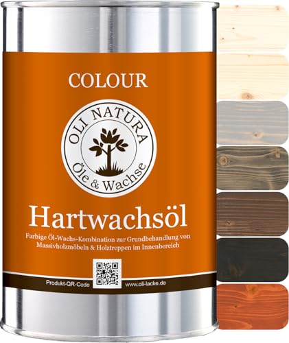 OLI-NATURA Colour Hartwachsöl, Farböl für Holzmöbel und Treppen, 1L, Charcoal Grey von OLI NATURA Öle & Wachse
