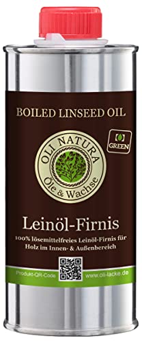 OLI-NATURA Leinöl-Firnis, biologischer Holzschutz, lebensmittelecht-zertifiziert, 0.25L, farblos - natur von OLI NATURA Öle & Wachse