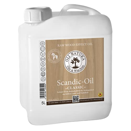 OLI-NATURA Scandic-Oil für Parkett - Rohholzeffektöl - 5L Farblos - Lösungsmittelfrei, invisible Parkettöl für Innenbreich von OLI NATURA Öle & Wachse