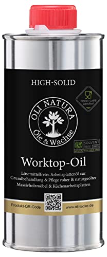 OLI-NATURA Worktop-Oil - Profi-Arbeitsplattenöl (250 ml), lebensmittelecht-zertifiziert, lösemittelfrei für Wohn-& Gastrobereich in Küche & Bad von OLI NATURA Öle & Wachse