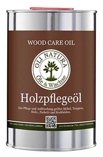 OLI-NATURA Holz-Pflegeöl für innen (geeignet für Möbel, Treppe, Parkett und Holz-Boden), 1 Liter, Farblos/natur von OLI NATURA Öle & Wachse