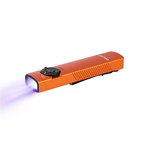 OLIGHT Arkfeld UV EDC Wiederaufladbare Taschenlampe mit dualer Lichtquelle, Weißlicht und UV-Licht,1000 Lumen 85 Meter,Geeignet für die tägliche Beleuchtung und Fleckendetektion(Orange Kaltweiß) von OLIGHT