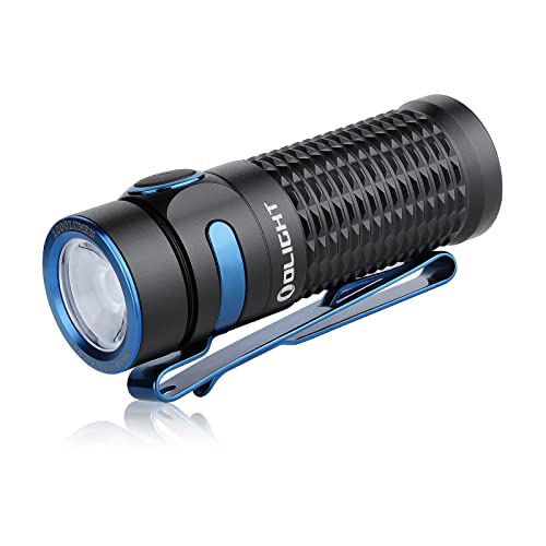 OLIGHT Baton 3 LED Aufladbare Kaltweiße Taschenlampe Hell 1200 Lumen 166 Meter Leuchtweite, 6 Lichtmodi mit Timing Funktion Wasserdicht IPX8 Kleine Taschenlampe Ideal für Outdoor, Camping (Schwarz) von OLIGHT