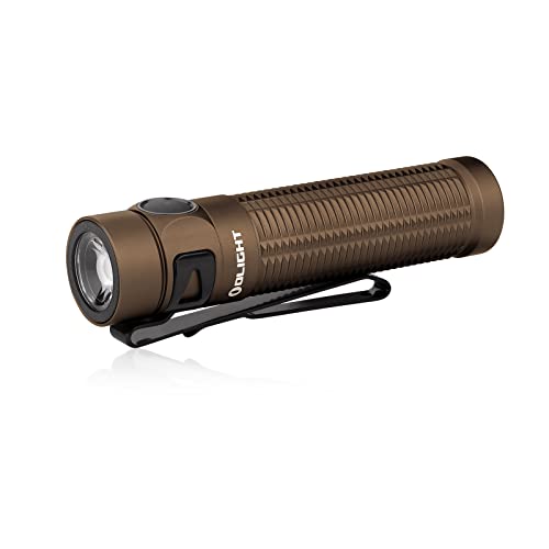 OLIGHT Baton 3 Pro Kaltes Weiß LED Taschenlampe, Extrem Hell 1500 Lumen 175 Meter USB Aufladbare Taschenlampe mit 6 Lichtmodi, 120 Tage Leuchtdauer IPX8 Wasserdicht Tragbare Taschenlampe (Desert Tan) von OLIGHT