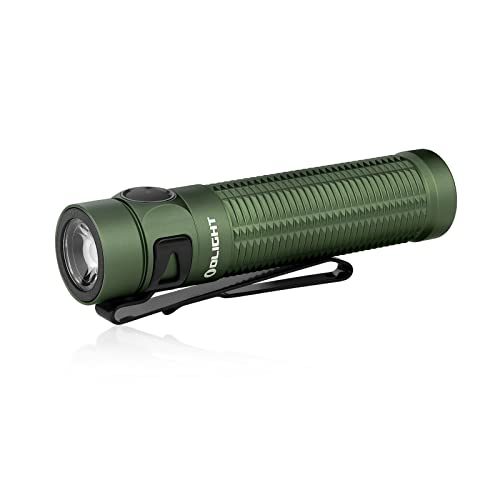 OLIGHT Baton 3 Pro LED Taschenlampe, Extrem Hell 1500 Lumen bis zu 175 Meter USB-Aufladbare Handlampe mit 6 Lichtmodi, 120 Tage Leuchtdauer IPX8 Wasserdicht Tragbare Flashlight Kaltweiß, OD Grün von OLIGHT