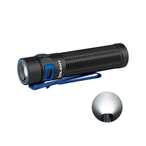 OLIGHT Baton 3 Pro Max Kaltweiße Taschenlampe LED 2500 Lumen 145 Meter, 5 Modi 60 Tage Laufzeit Taschenlampe Batteriebetrieben mit Abstandssensor, IPX8 Wasserdicht USB Aufladbare Taschenlampe(Schwarz) von OLIGHT