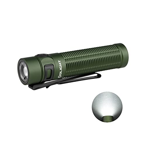 OLIGHT Baton 3 Pro Max LED Taschenlampe 2500 Lumen 145 Meter, 5 Modi 60 Tage Laufzeit EDC Handlampe Batteriebetrieben mit Abstandssensor, USB-Wideraufladbare Flashlight IPX8 Kaltweiß, OD Grün von OLIGHT