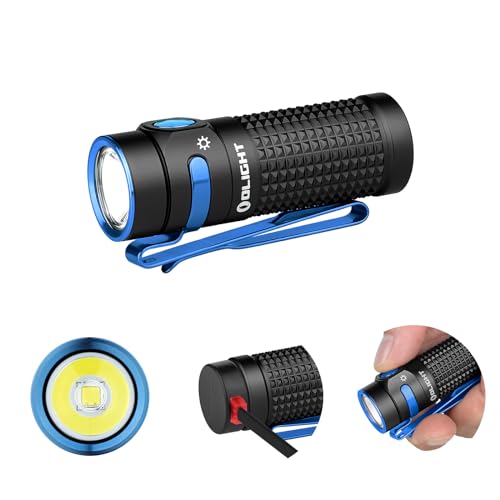 OLIGHT Baton 4 LED kleine Taschenlampe wiederaufladbare bis zu 1300 Lumen, 170 Meter Leuchtweite Superhelle mini Handlampe mit 6 Modi, 30 Tage Laufzeit stark Flashlight IPX8 für Alltag Schwarz von OLIGHT