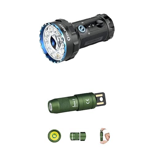 OLIGHT Bundle of X7R Marauder 2 LED Taschenlampe + iMini 2 Mini LED USB-Aufladbare Taschenlampe Schlüsselhänger mit magnetischen Basis(OD Green) von OLIGHT