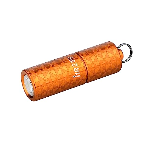 OLIGHT I1R II Pro EOS Mini LED Taschenlampe 180 Lumen Superhelle USB-Aufladbare Taschenlampe Schlüsselbund, IPX8 und 1,5m Fallschutz kleine Taschenlampen für Outdoor und Camping (Pinwheel Orange) von OLIGHT