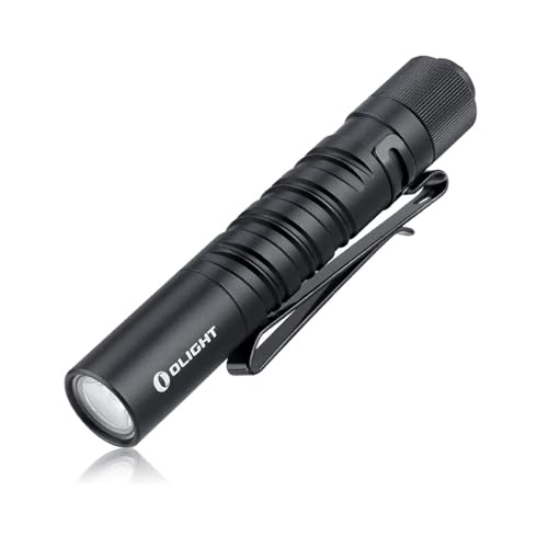 OLIGHT I3T Mini LED Taschenlampe 180 Lumen 60m Reichweite, kleine und schlankeLampe mit Endkappenschalter Wasserdicht IPX8, AAA Batterie, für Camping, Jagd, Outdoor und Notfall (Schwarz) von OLIGHT