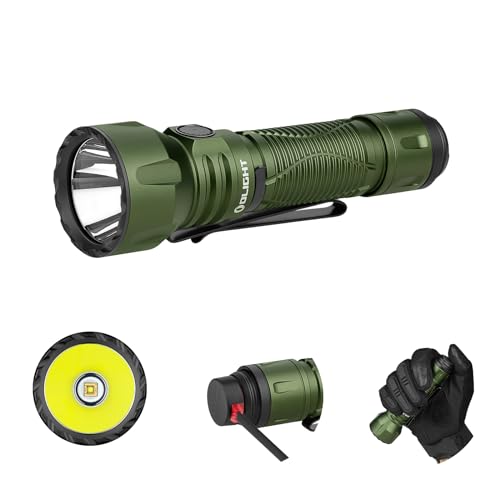 OLIGHT Javelot LED Taschenlampe 134,000 Candela, 730 Meter Leuchtweite Taktische Taschenlampe aufladbar bis 72 Tage Laufzeit mit 6 Modi helle Taschenlampe, 197 g kleine Handlampe für Outdoor OD Grün von OLIGHT