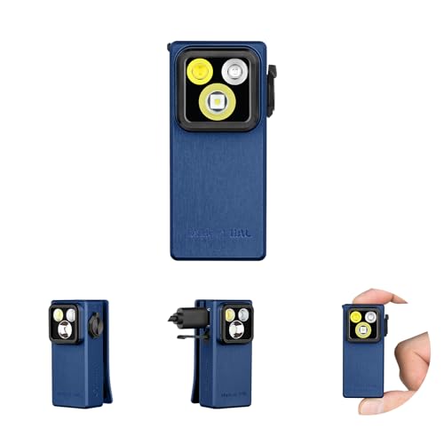 OLIGHT Oclip Ultra Mini LED Clip Taschenlampe besteht aus OAL™ mit Flutlicht, fokussiertes Licht und UV Licht,530 LM USB-C aufladbare EDC Flashlight,IPX6 Blinklicht für den Alltag,Camping(Blau) von OLIGHT