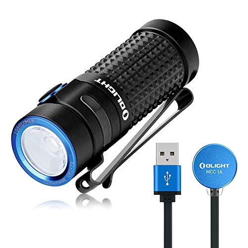 OLIGHT S1R Baton II LED Taschenlampe Mini Kompakt USB Magnetische Aufladbare Superhell 1000 Lumen 145 Meter Reichweite, bis zu 8 Tage Laufzeit, Wasserdicht 5 Lichtmodi für Outdoor, Campen von OLIGHT