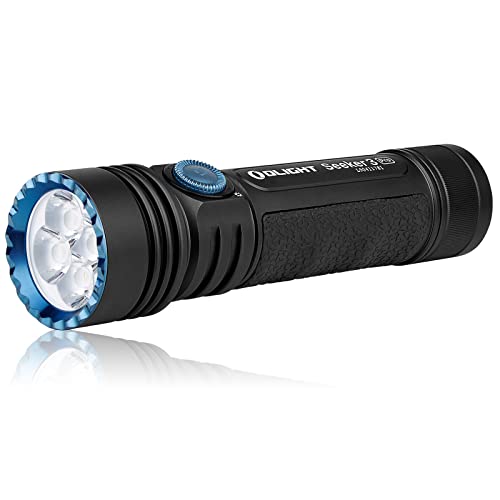 OLIGHT Seeker 3 Pro LED Taschenlampe 4200 Lumen 250 Meter Extrem Hell Taschenlampe mit 5 Beleuchtungsmodi, bis zu 15 Tage USB Wiederaufladbare Starke Taschenlampe für Camping, Abenteuer(Schwarz) von OLIGHT