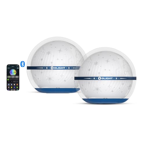 OLIGHT Sphere C 2 Stück Led Nachtlicht mit APP Steuerung, max.75 Lumen bis zu 40 Stunden Akkulaufzeit, USB-C wiederaufladbares Stimmungslicht für den täglichen Gebrauch(Sternenhimmel) von OLIGHT