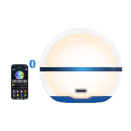 OLIGHT Sphere C Led Nachtlicht mit APP Steuerung, max.75 Lumen bis zu 40 Stunden Akkulaufzeit 20 Beleuchtungsoptionen, USB-C wiederaufladbares Stimmungslicht für den täglichen Gebrauch(Sternenhimmel) von OLIGHT