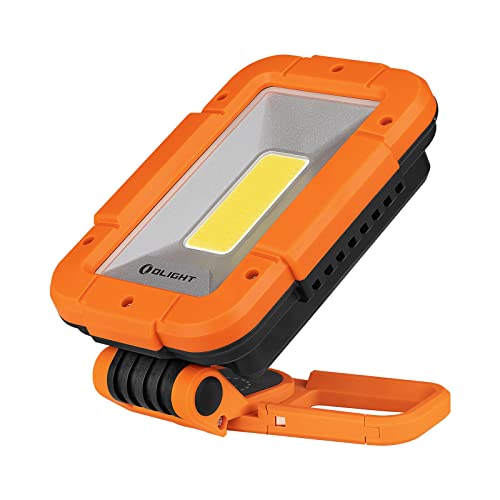 OLIGHT Swivel Pro Max Arbeitsleuchte LED-COB Werkstattlampe usb wiederaufladbare Inspektionsleuchten, superheller 1600 Lumen für Camping, Angeln, Werkstatt, Notfall, Autoreparatur (Orange) von OLIGHT